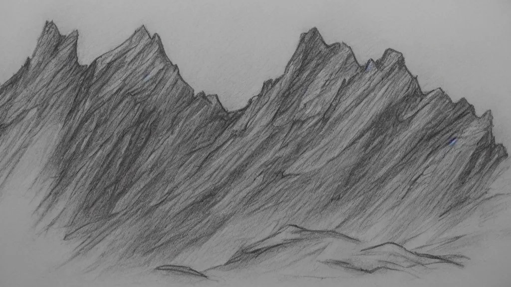 Prompt: pencil sketch mountainous the very crispest, neatest rotation