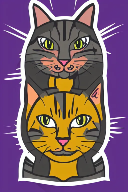 Image similar to Portrait of a cat as a wrestler, sticker, colorful, illustration, highly detailed, simple, smooth and clean vector curves, no jagged lines, vector art, smooth