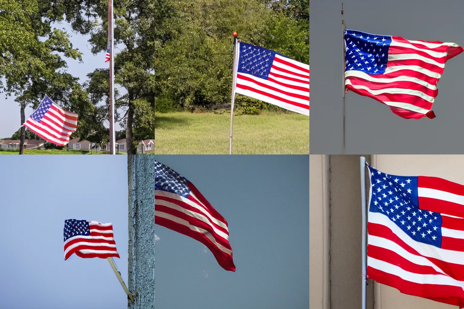 Prompt: american flag flying in the breeze