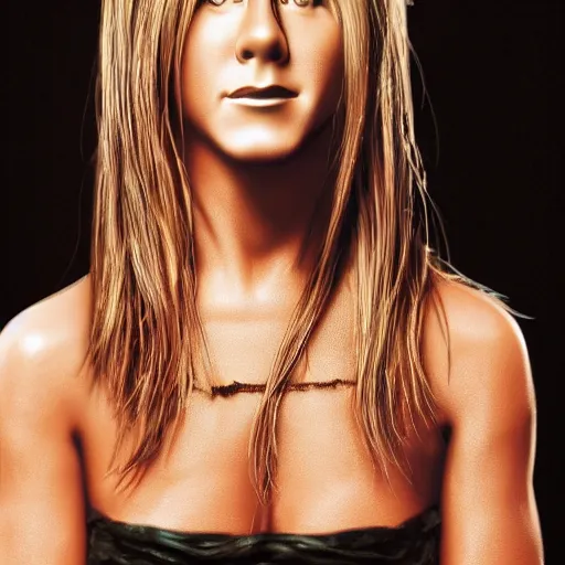 Image similar to animatronic Jennifer Aniston, exposed wires, photo, Stan Winston studios, detailed, 4k