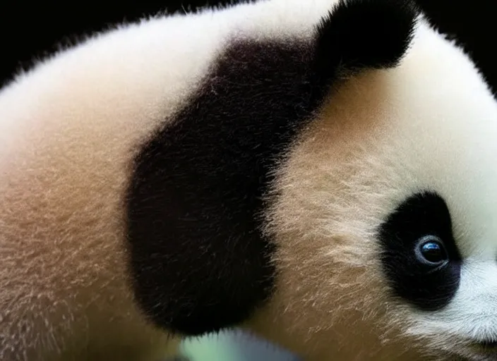 Prompt: microscopic panda found in microscope