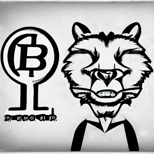 Image similar to big r logo and a crazy animal, crypto logo