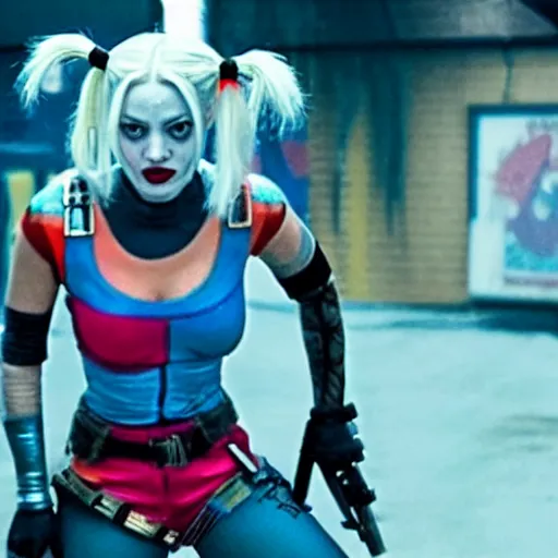 Image similar to A still of Kaley Cuoco as Harley Quinn in The Suicide Squad (2021)