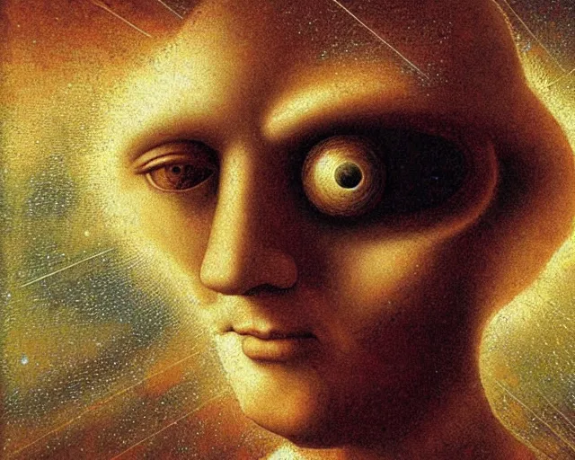 Image similar to universe cosmology mental state, a closeup simple vector pop surrealism, by ( leonardo da vinci ) and greg rutkowski and rafal olbinski