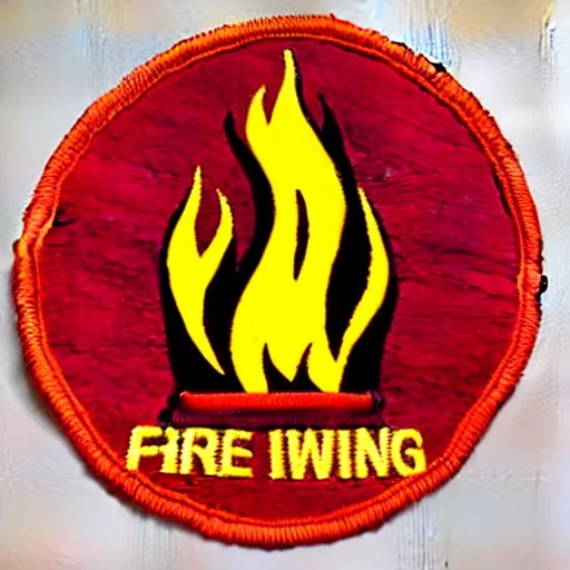 Prompt: a photo of a retro minimalist clean fire flame warning patch