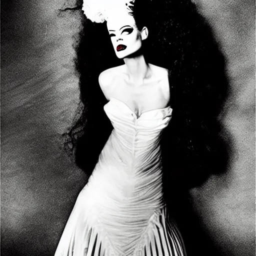 Image similar to bride of frankenstein, mario testino photography