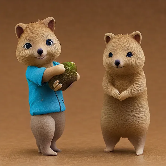 Prompt: quokka, an anime nendoroid of a quokka, figurine, detailed product photo