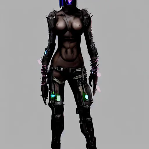 Prompt: a teenager dark elf with hoofs wear googles, cyberpunk, artstation