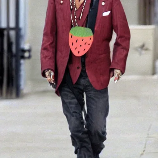 Image similar to johnny depp as a watermelon