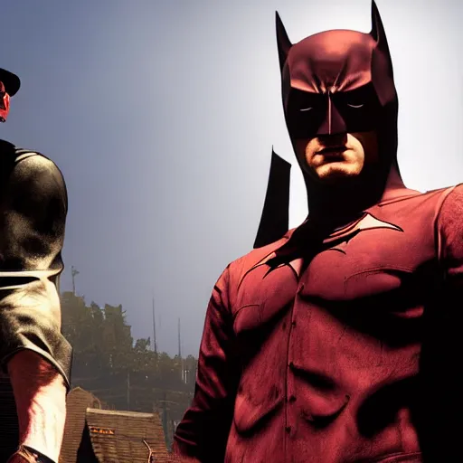 Image similar to batman in red dead redemption 2