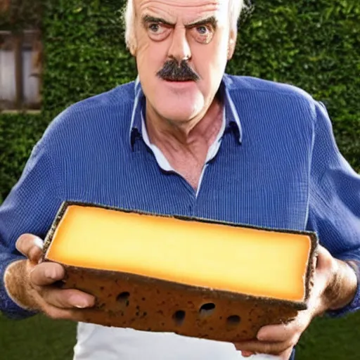 Image similar to john cleese made out of cheese