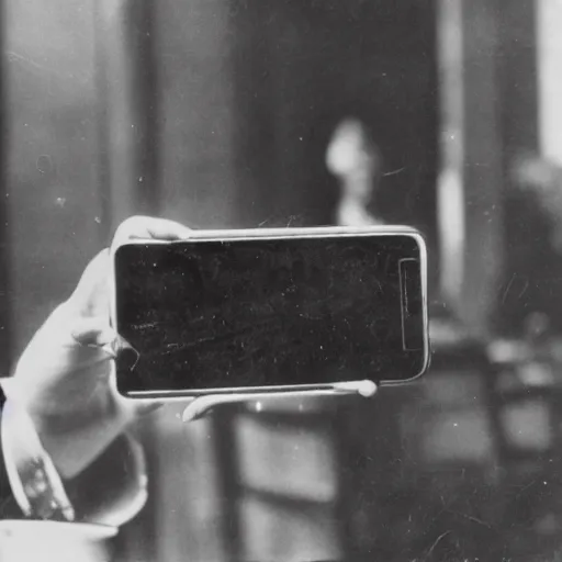 Image similar to an early 1900s photo of an iphone