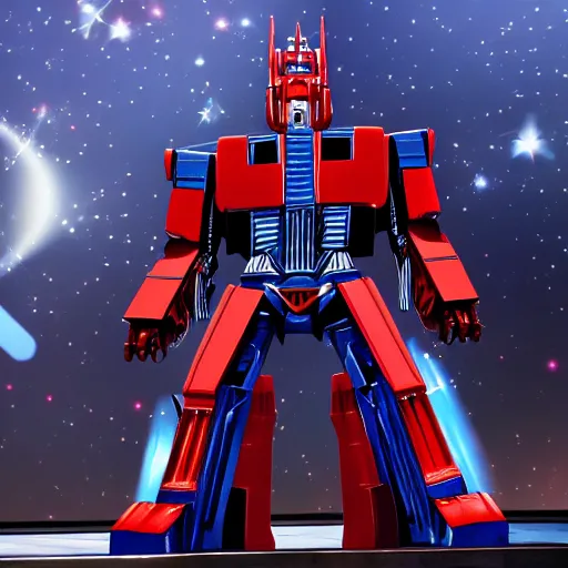 Prompt: A photorealistic image of Optimus prime singing on america's got talent