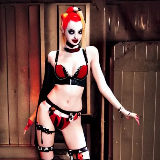 Image similar to harley quinn doing victoria secrets photoshoot