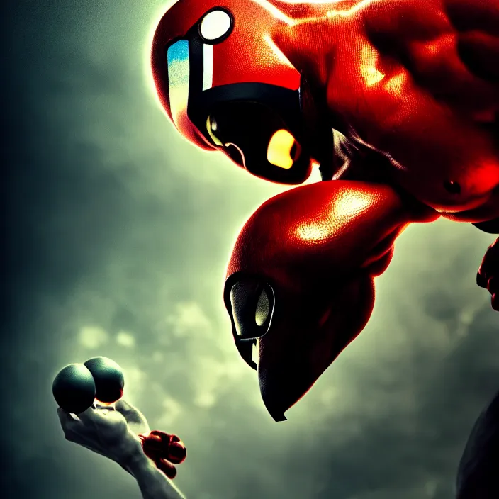 Image similar to cinematic portrait, falcon punch, head and chest only, nintendo, contemporary, masterpiece, cinematic composition, dramatic pose, beautiful lighting, sharp, details, hyper - detailed, hd, 4 k