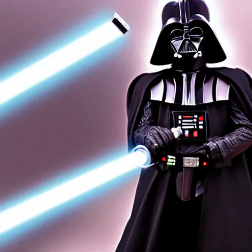 Image similar to a still darth vader using a keyblade instead of laser blade in star wars