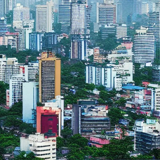 Image similar to Saigon Cityscape. Vietnam colorscheme. Icon. Clean and simple. Trending on Artstation. 8k resolution.