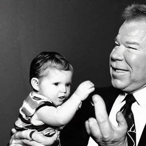 Image similar to william shatner eating a baby