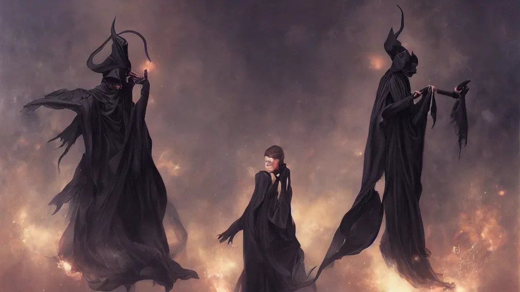 Image similar to A black conjurer by Stanley Artgerm and Tom Bagshaw, oil on canvas