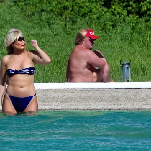 Image similar to donald trump in a bikini