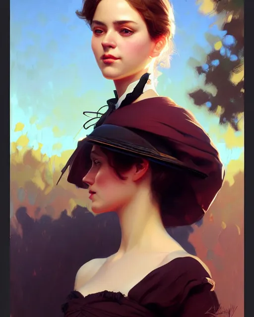 Image similar to stylized portrait of an artistic pose, composition, young fancy victorian lady, realistic shaded, fine details, realistic shaded lighting poster by ilya kuvshinov, magali villeneuve, artgerm, jeremy lipkin and michael garmash and rob rey