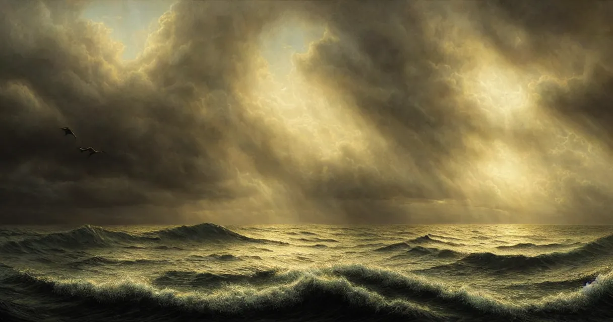 Image similar to epic professional digital art of startling hungry seascape coastline, faint golden moody atmospheric lighting, painted, intricate, detailed, detailed, foreboding, by leesha hannigan, wayne haag, reyna rochin, ignacio fernandez rios, mark ryden, iris van herpen,, epic, stunning, gorgeous, much wow, cinematic, masterpiece.