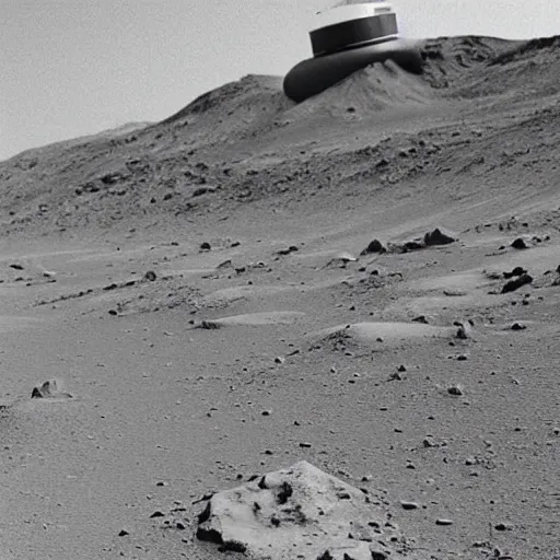 Prompt: vintage 1 9 7 0's photograph of ussr mars landing, realistic, detailed