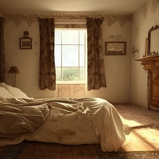 Prompt: a country bedroom, trending on artstation, hdr, instagram photo, 8 k