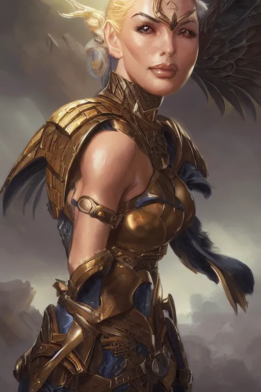 Image similar to amazon valkyrie athena, d & d, fantasy, portrait, highly detailed, headshot, digital painting, trending on artstation, concept art, sharp focus, illustration, art by artgerm and greg rutkowski and magali villeneuve