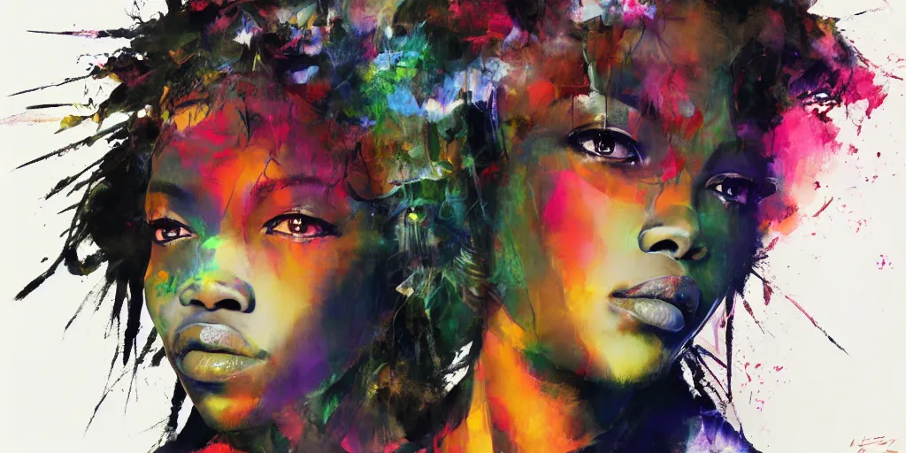 Prompt: lauryn hill by yoji shinkawa, katayama bokuyo, agnes cecile, concept art, vibrant colors, 8 k