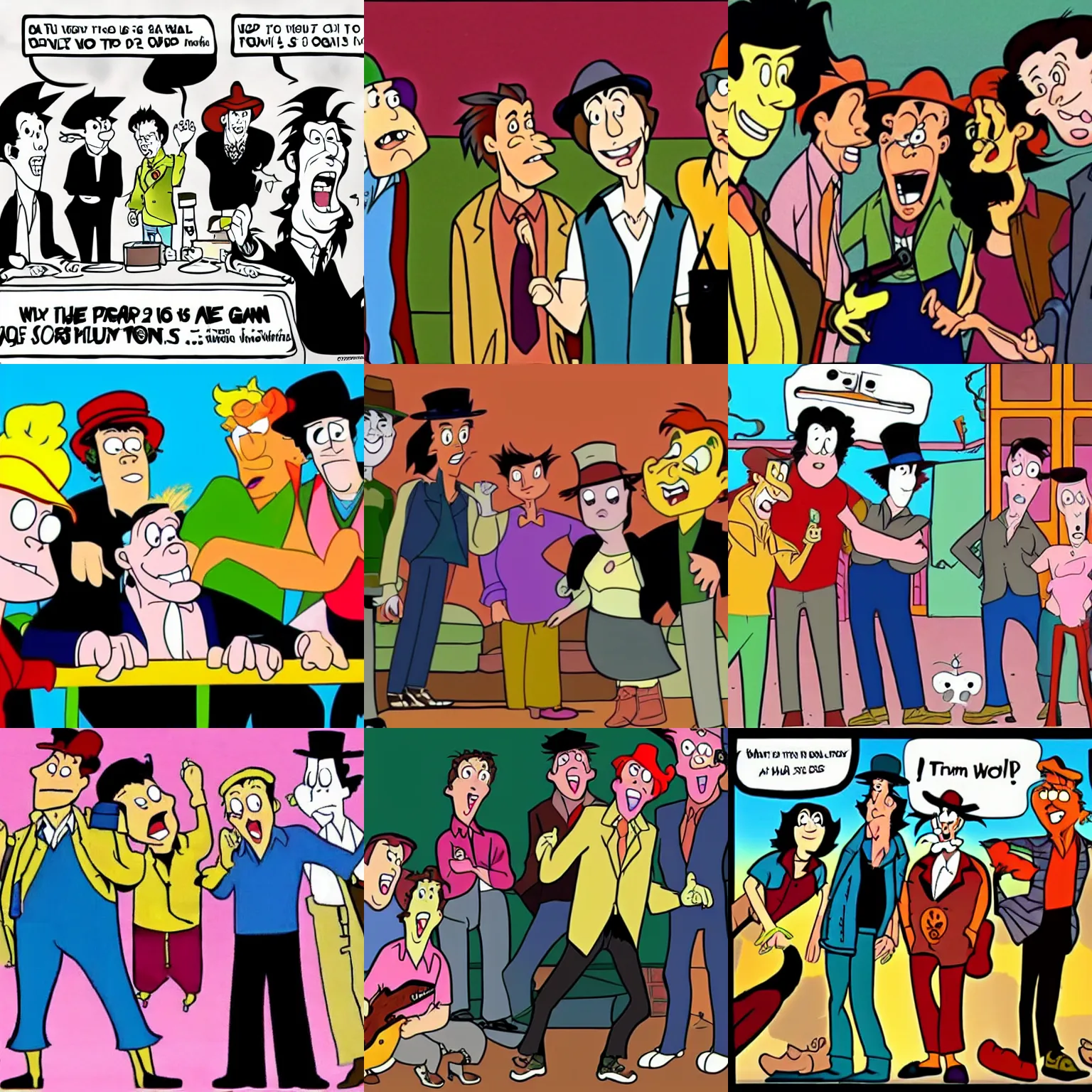 Prompt: Tom Waits meets the gang in a Scooby Do cartoon