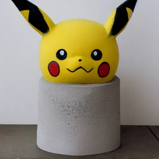 Image similar to Pikachu Sculpture made out of concrete