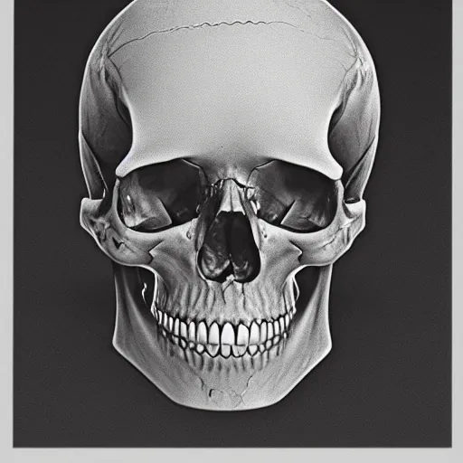 Image similar to human skull holography