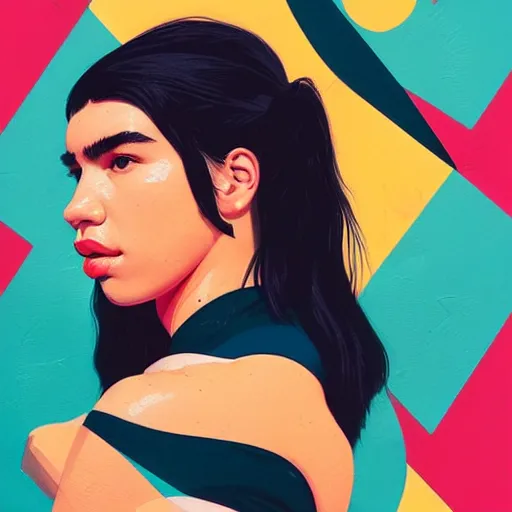 Image similar to Dua Lipa profile picture by Sachin Teng, asymmetrical, Organic Painting , Matte Painting, geometric shapes, hard edges, graffiti, street art:2 by Sachin Teng:4