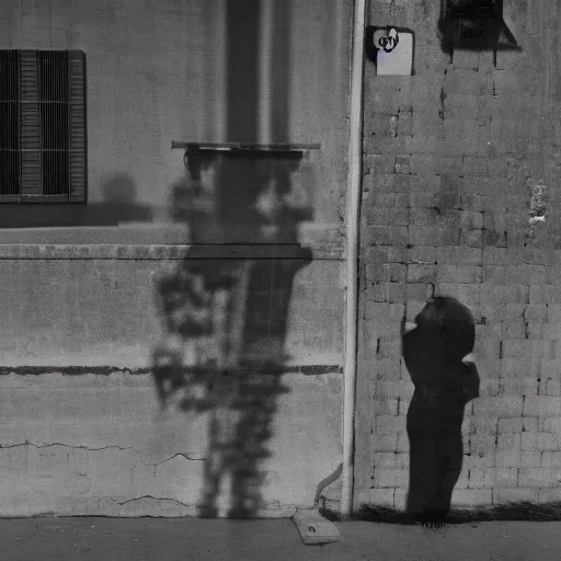 Image similar to an approaching shadow, black and white photography by fan ho, hong kong 1 9 5 4