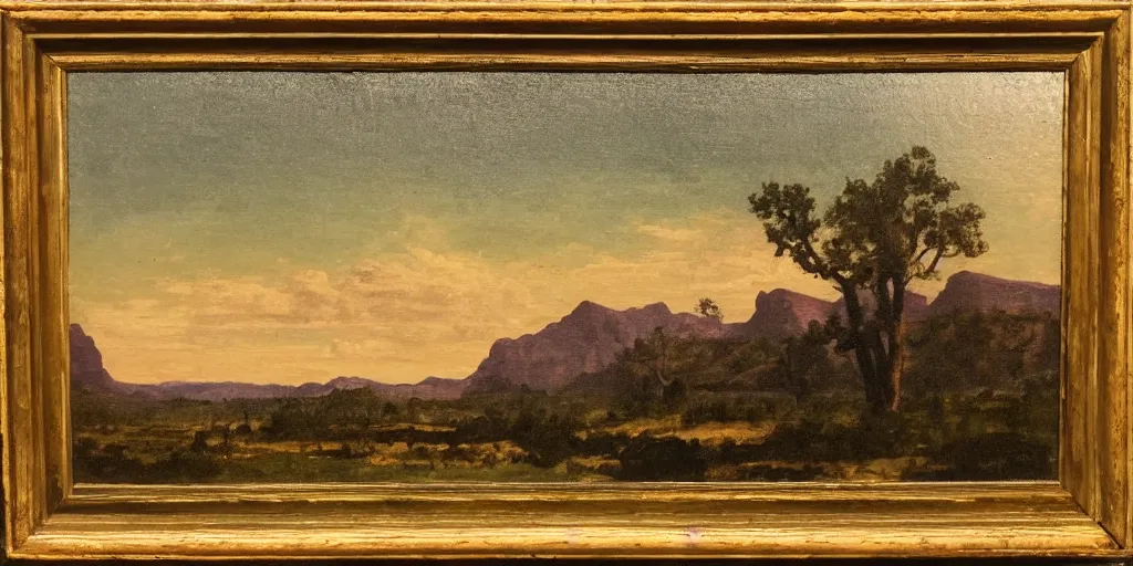 Image similar to American West scenery, XIXth century painting