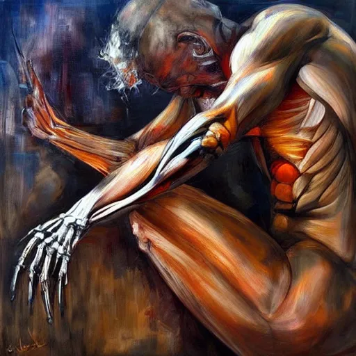 Image similar to gestures, bones, muscles, fingers composition abstract, magical, realism, by seveso, asencio, baars