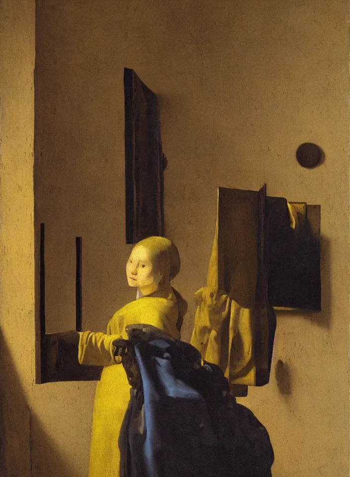 Image similar to virulent female spirit, apparition, by johannes vermeer, masterful artwork