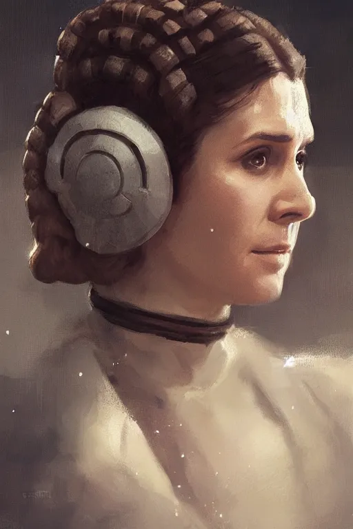 Image similar to candid portrait of henry cavill as princess leia by greg rutkowski