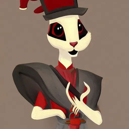 Prompt: anthropomorphic jackrabbit harengon with black skin, wearing stylized monk robes and a wide brimmed hat, digital art featured on artstation