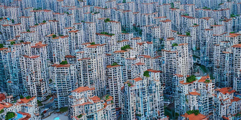 Prompt: bird's eye view photograph of a highrise Russian city, apartments, no watermarks, extremely detailed photography