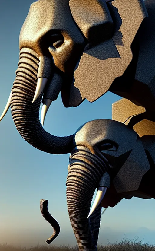Prompt: hyper realistic and higly detailed photo of a mech elephant. intricate, wiring, electronic componentsss, color diodes. volumetric light. professional digital art, lotr style, extremly detailed, trending on artstation, stuning, octane render, unreal engine 5, 8 k rendering.