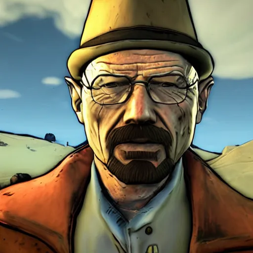 Prompt: Walter White in Borderlands 2 4K quality super realistic