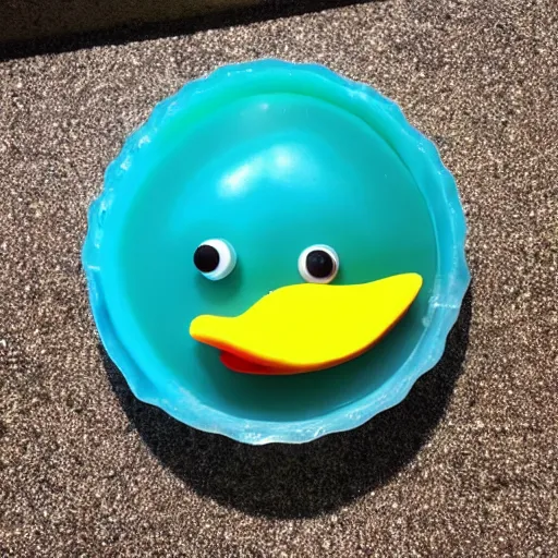 Image similar to a duck made out of jello