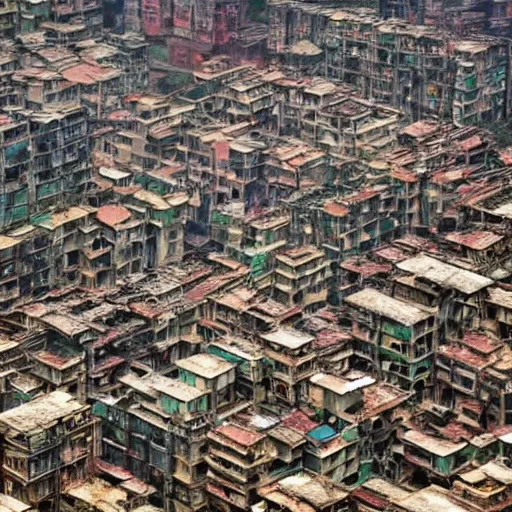 Prompt: Photograph of Kowloon Walled City