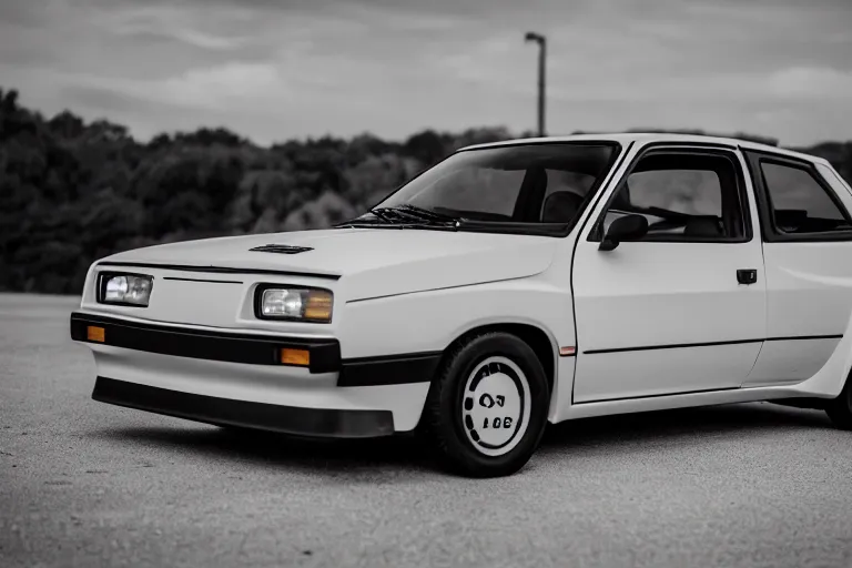 Prompt: 1985 twin-turbo sports Chevette, XF IQ4, 150MP, 50mm, F1.4, ISO 200, 1/160s, natural light, Adobe Photoshop, Adobe Lightroom, photolab, Affinity Photo, PhotoDirector 365