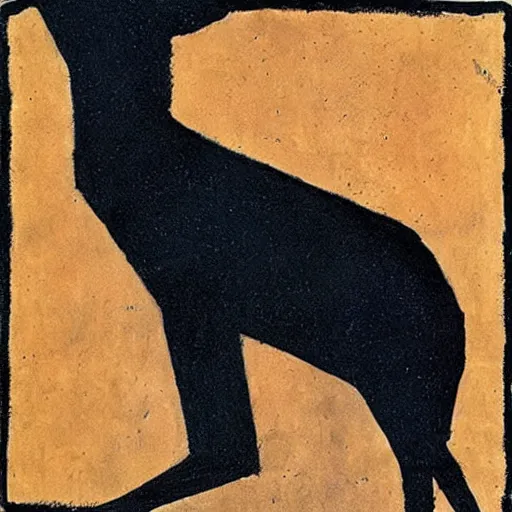 Prompt: “black dog by Bill Traylor”