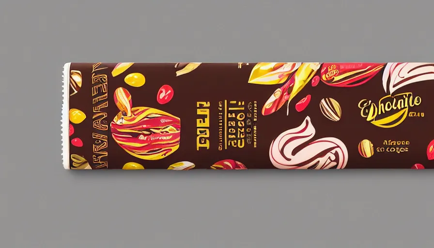 Image similar to a packaging design for a chocolate bar