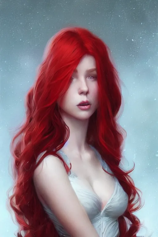 Image similar to beautiful cute red haired joyful and playful 1 9 year old maiden standing up, long hair, sci - fi, fantasy, intricate, elegant, digital painting, artstation, concept art, smooth, 8 k frostbite 3 engine, ultra detailed, art by artgerm and greg rutkowski and magali villeneuve