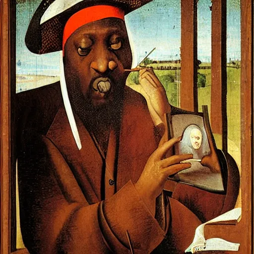 Image similar to thelonius monk by hieronymus bosch